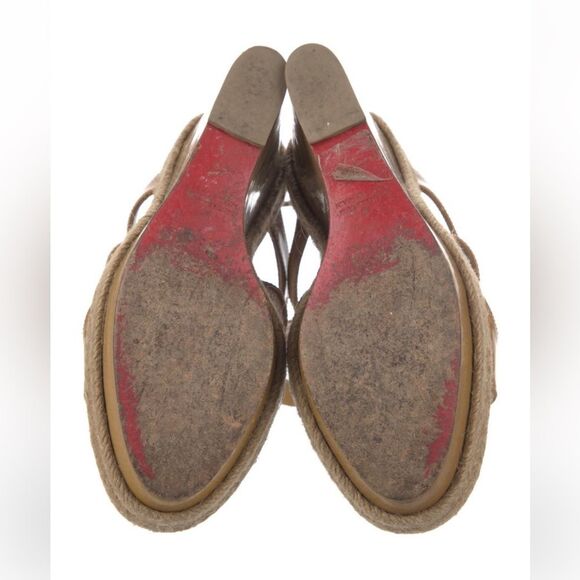 Authentic Christian Louboutin Patent Leather Gladiator Platform Sandals Size 6 - Picture 7 of 8